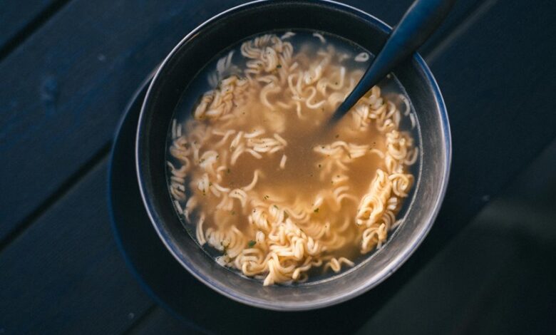savory soup with noodles